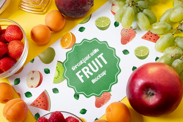Free Delicious Morning Fruit Boost Of Energy Mock-Up Psd