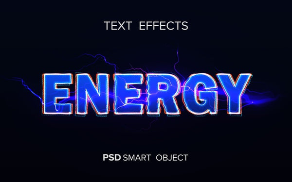 Free Energy Text Effect Mockup Psd