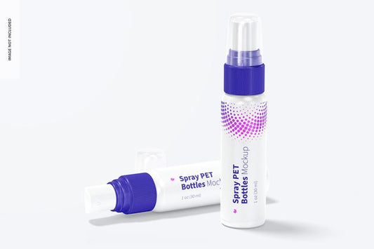 Free 1 Oz Spray Pet Bottle Mockup, Dropped Psd