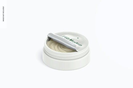 Free 3.38 Oz Cream Jar Without Lid Mockup Psd