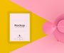 Free 3D Pink And Yellow Scene With A Lamp Lighting Up A Cell Phone On The Floor And Editable Color Psd