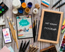 Free Acrylic Palette And Brushes Beside Frame Psd