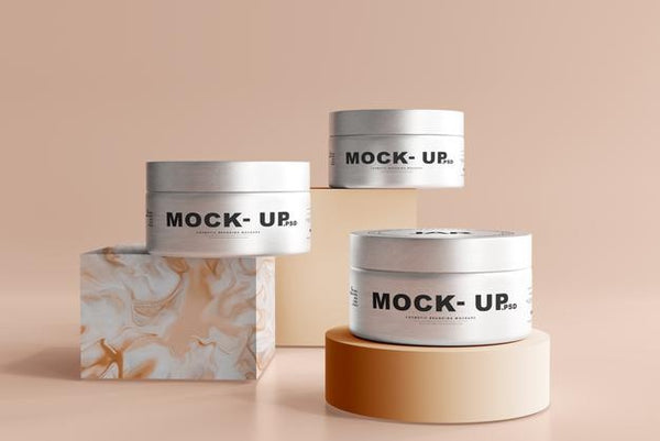 Free Aluminum Cosmetic Jar Mockup Psd