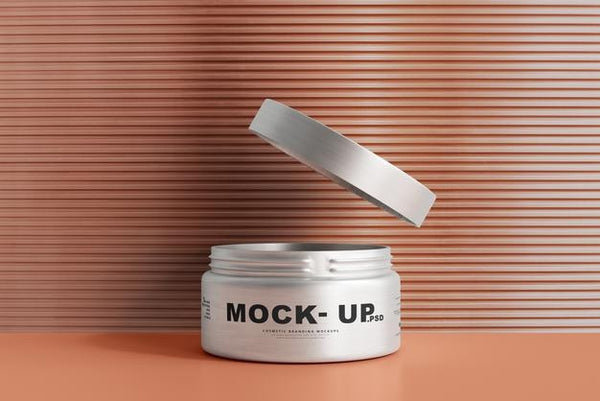 Free Aluminum Cosmetic Jar Mockup Psd