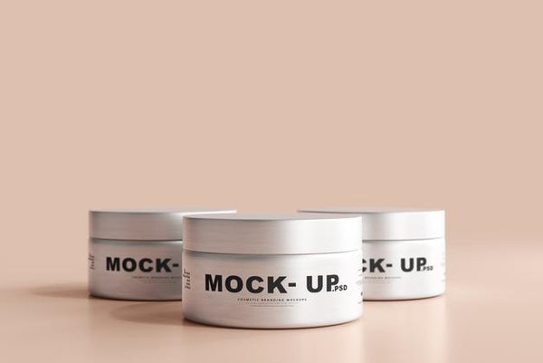 Free Aluminum Cosmetic Jar Mockup Psd