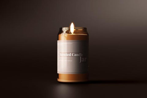 Free Amber Glass Candle Mockup Psd