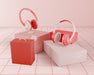 Free Arrangement With Red Headphones Psd