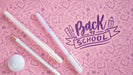 Free Arrangement With Yellow Supplies For Back To School Event Psd