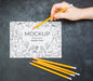 Free Artist Concept Arrangement With Paper Mock-Up Psd