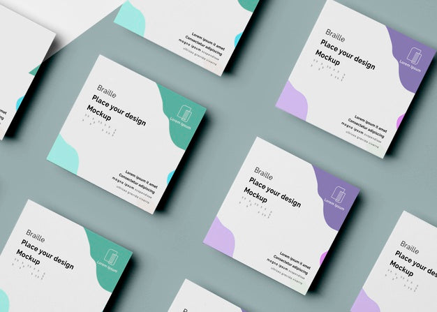 Free Assortment Of Business Cards With Braille Design Psd