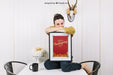 Free Autumn Mockup With Woman And Frame Psd