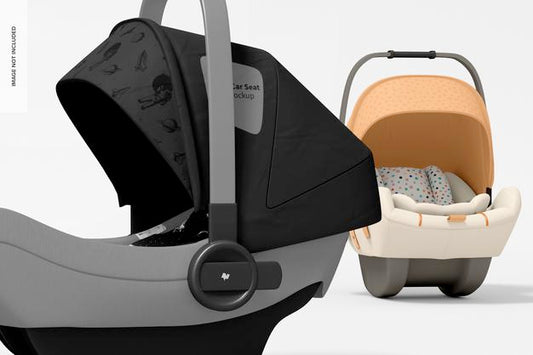 Free Baby Car Seats Mockup, Close-Up Psd