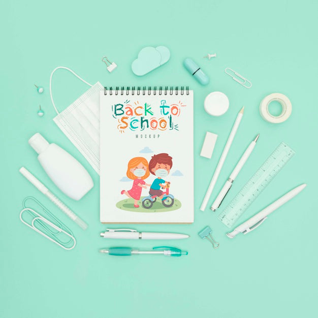 Free Back To School Concept Top View Psd