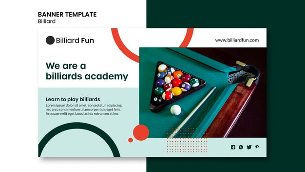 Free Billiard Concept Banner Mock-Up Psd