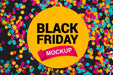 Free Black Friday Mockup With Confetti Psd