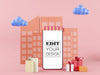 Free Blank Screen Smart Phone Computer Mockup. Online Shop Concept Psd