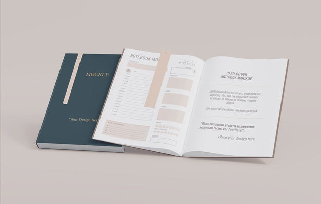 Free Book With Bookmark Design Mockup Psd