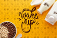 Free Bottles With Milk And Bowl With Cereals Psd