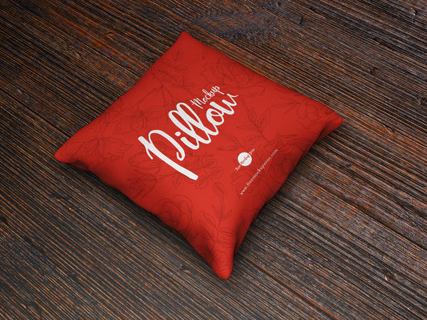 Free Brand Square Pillow Mockup Psd