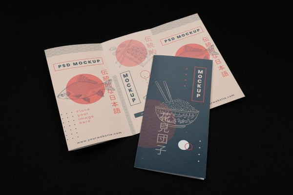 Free Brochure Mockup With Japanese Inspiration Psd