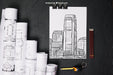 Free Business Mockup With Drawings Psd