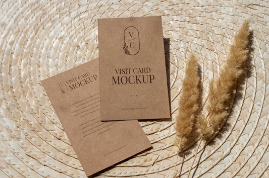 Free Camel And Nude Visits Card Mockup Psd
