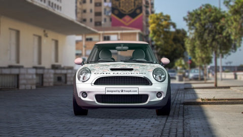 Free Car Mockup From Front Psd