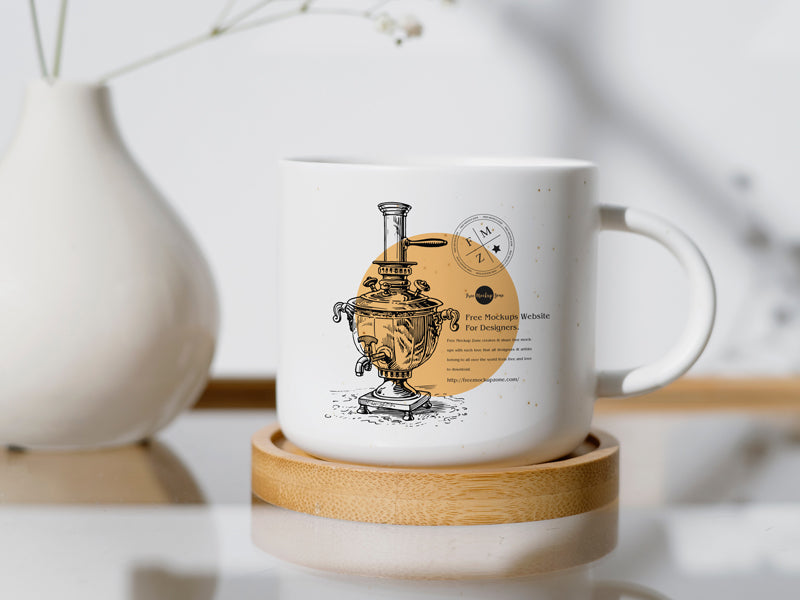 Free Ceramic Mug Branding Logo Mockup