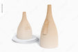 Free Ceramic Vase Set Mockup, Perspective Psd