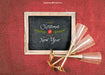 Free Chalkboard And Flute Mockup With Christmtas Design Psd