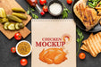 Free Chicken Meal Composition Mock-Up Psd