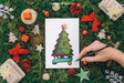 Free Christmas Mockup With Hand Painting Psd