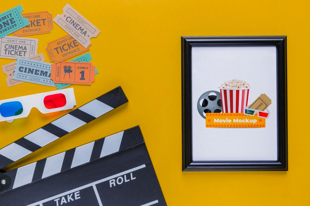 Free Cinema Concept Colorful Tickets Psd