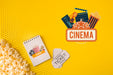 Free Cinema Tickets And Popcorn Top View Psd