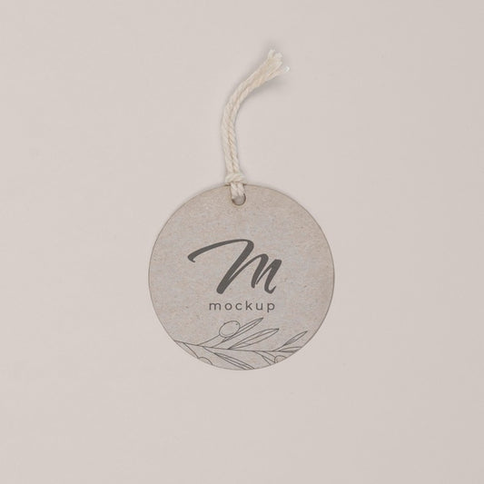 Free Circle Shaped Tag Price Mockup Psd