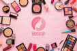Free Circular Frame With Cosmetics Psd