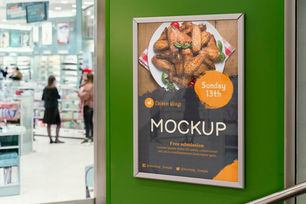 Free City Food Billboard Mock-Up Psd