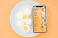 Free Close-Up Eggs With Phone Mock Up Psd
