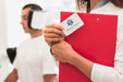 Free Close-Up Mock-Up Clinical Card And Man Doing Medical Exercises Psd