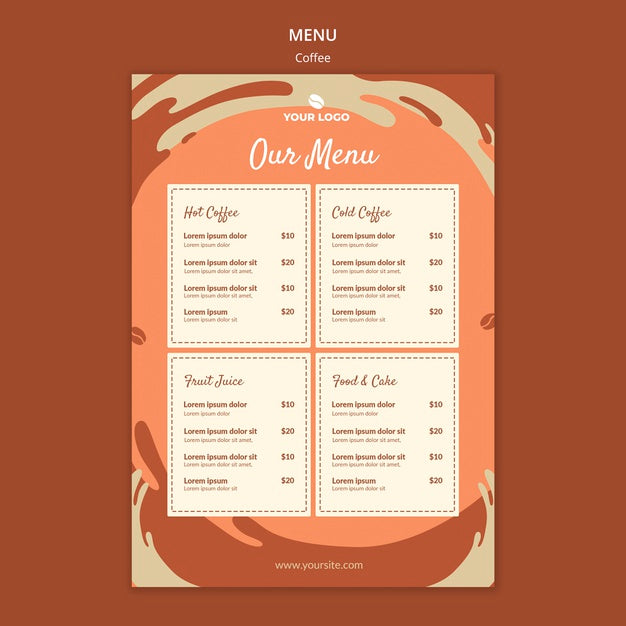 Free Coffe Concept Menu Mock-Up Psd