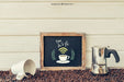 Free Coffee Decoration With Leaning Slate Psd
