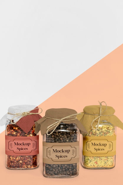 Free Collection Of Labeling Jars With Spices Psd