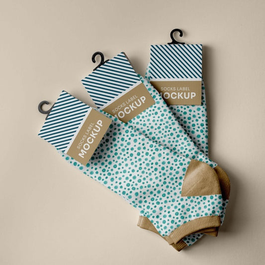 Free Color Socks Design Mockup Psd