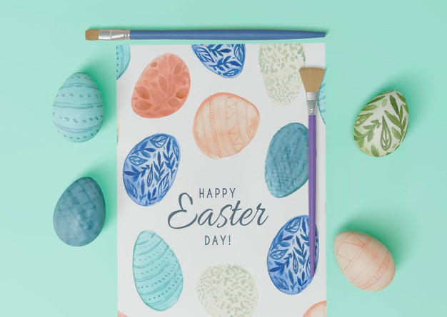 Free Colorful Easter Concept Mock-Up Psd