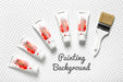 Free Colorful Painting Concept Mock-Up Psd