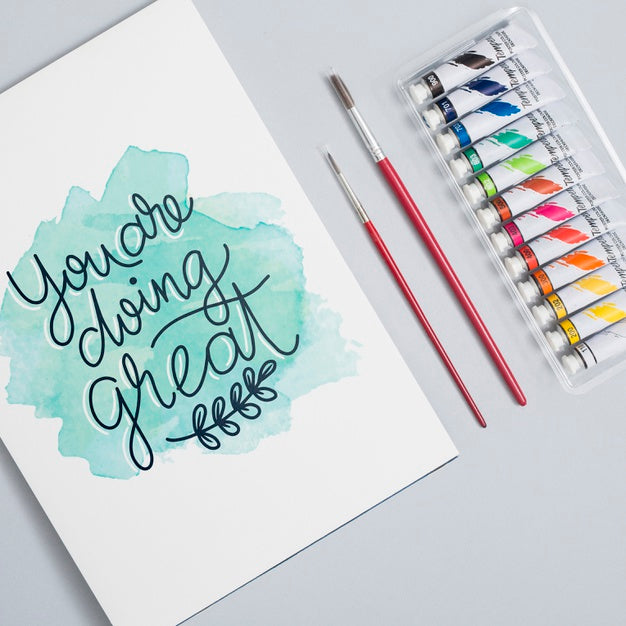 Free Colorful Set Of Tempera And Pencils Psd