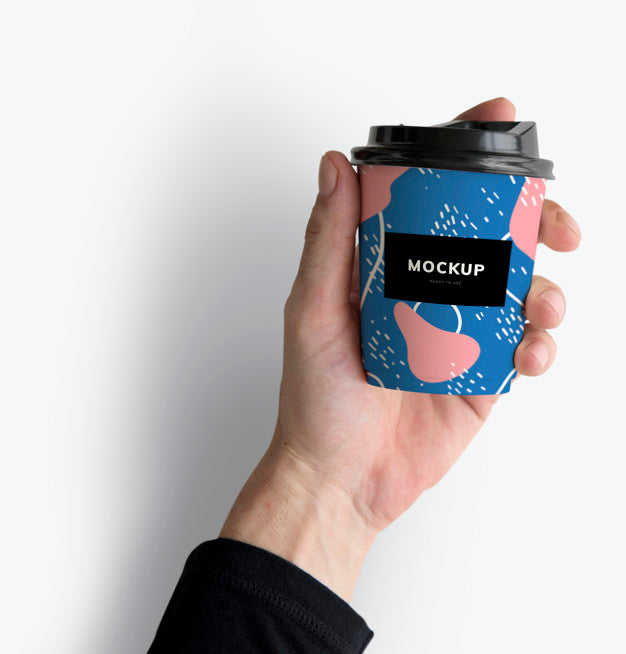 Free Colorful Takeaway Coffee Cup Mockup Design Psd