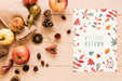 Free Colourful Notepad With Welcome Autumn Quote Psd