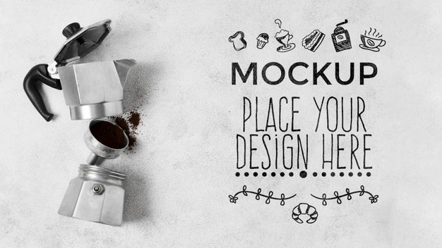 Free Components Of A Coffee Grinder Mock-Up Psd