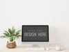 Free Computer On Table In Work Space Mockup Psd